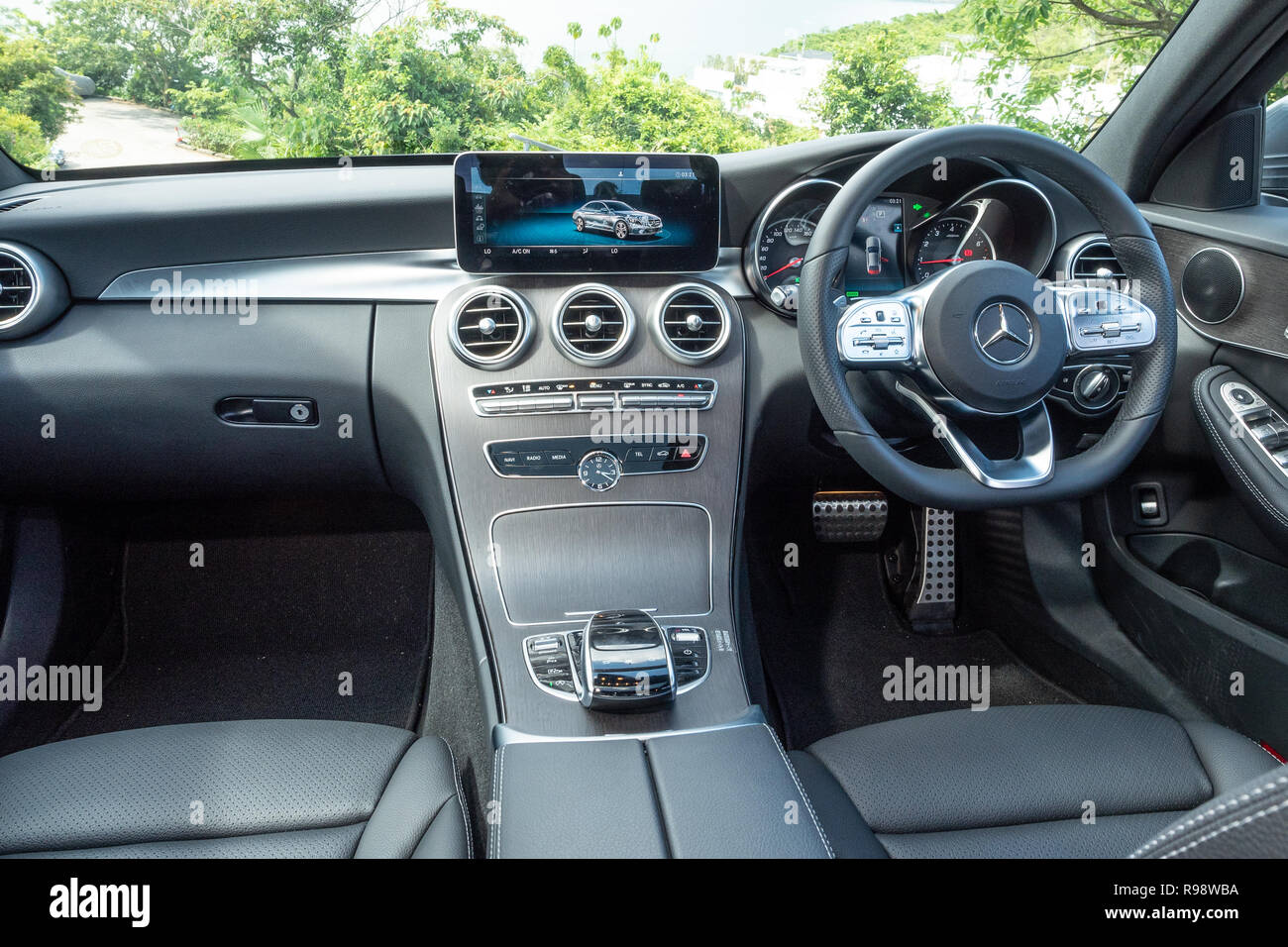 Hong Kong, China July 31, 2018 : Mercedes-Benz C-Class 2018 Interior July  31 2018 in Hong Kong Stock Photo - Alamy