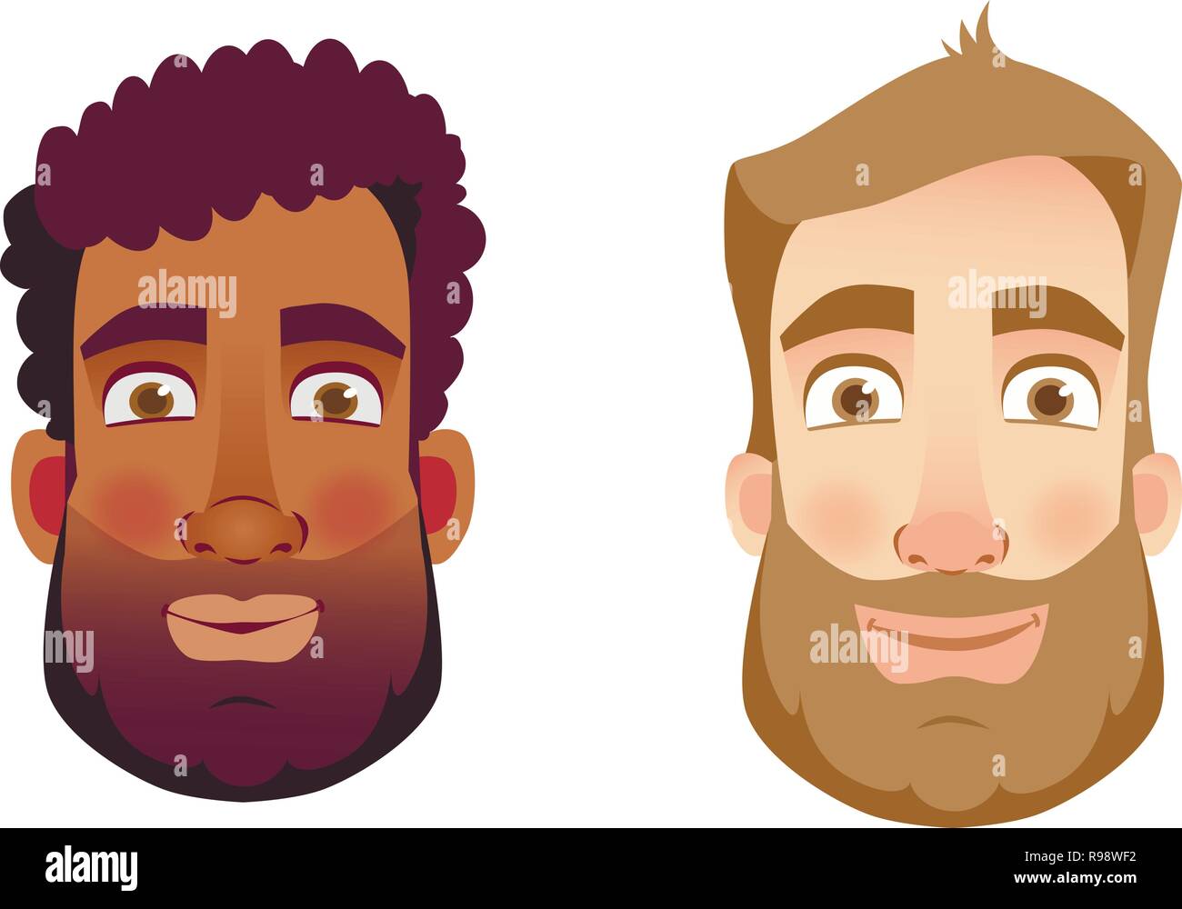 Portrait man. Emotions of man face. Vector illustration set Stock ...