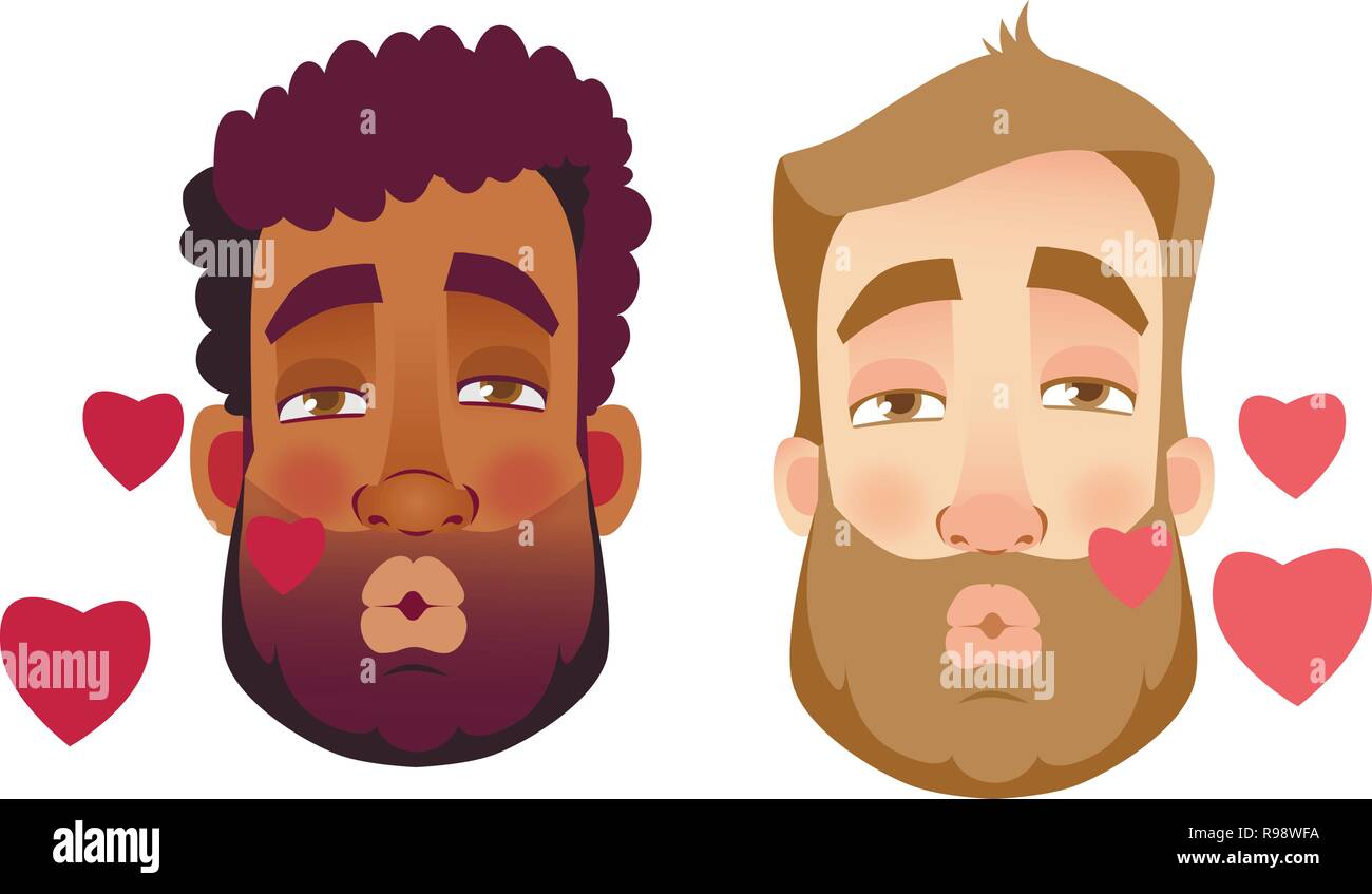 Portrait man. Emotions of man face. Vector illustration set Stock ...