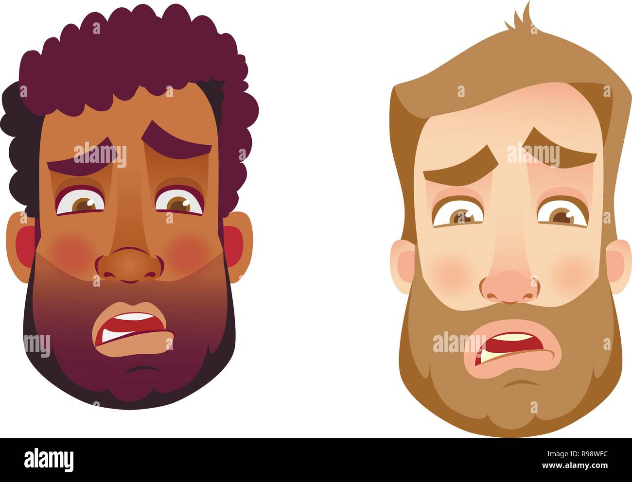 Portrait man. Emotions of man face. Vector illustration set Stock ...