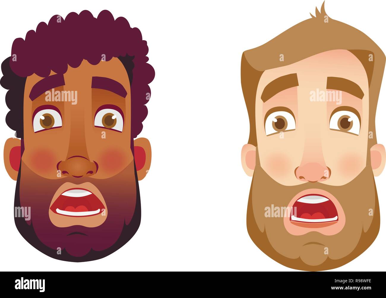 Portrait man. Emotions of man face. Vector illustration set Stock ...
