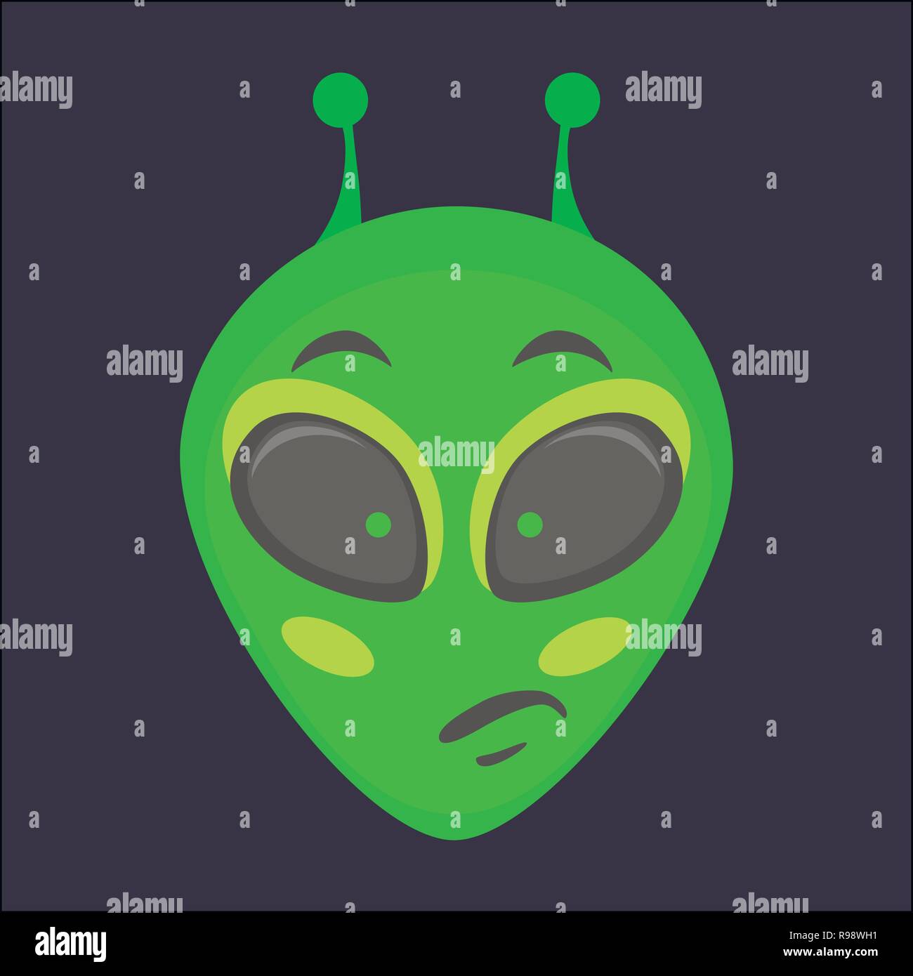 Alien Head Alien Face Emoji Humanoid Icon Vector Illustration Stock Vector Image And Art Alamy 