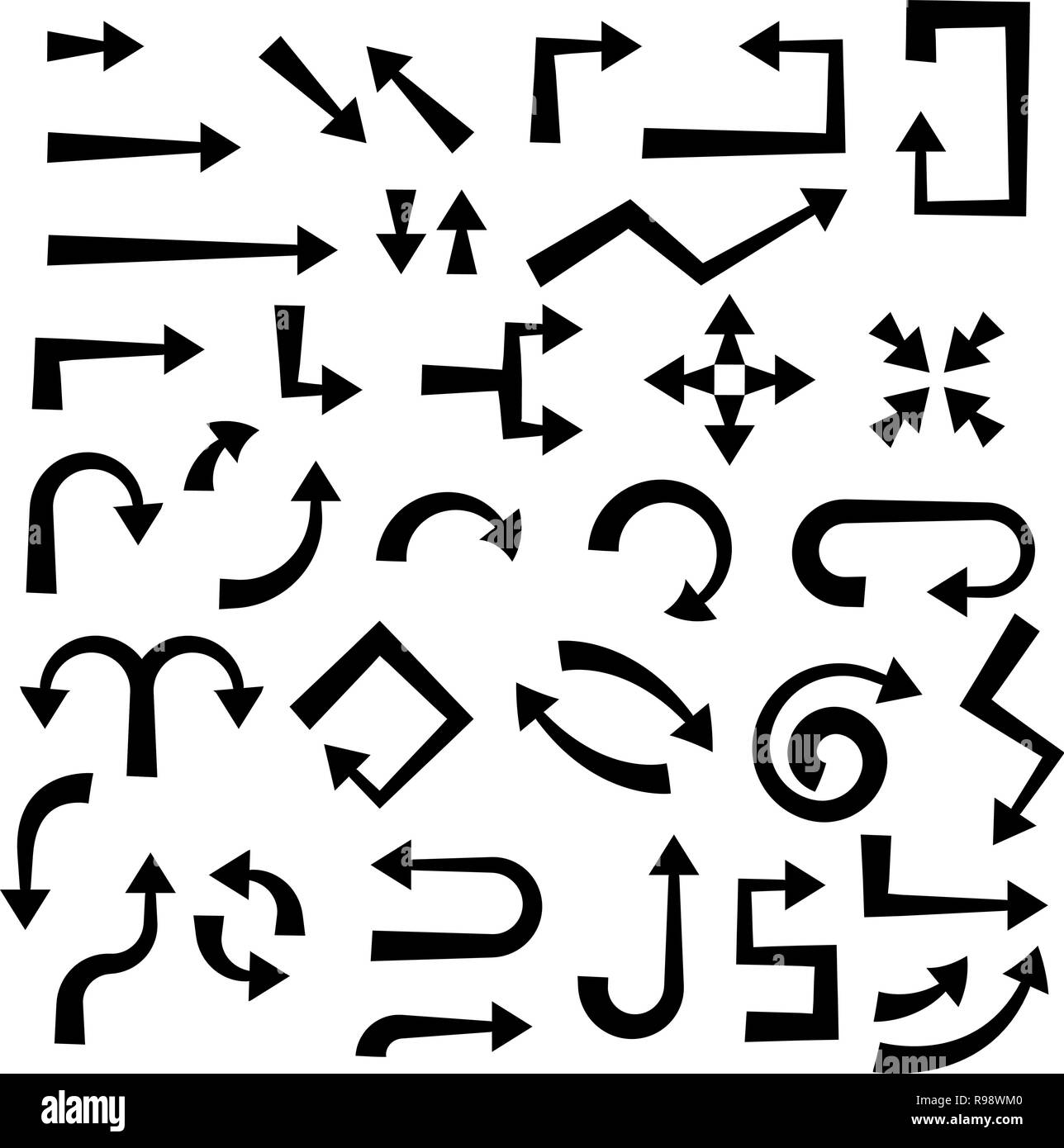 Black arrows set. Flat web icons Stock Vector Image & Art - Alamy