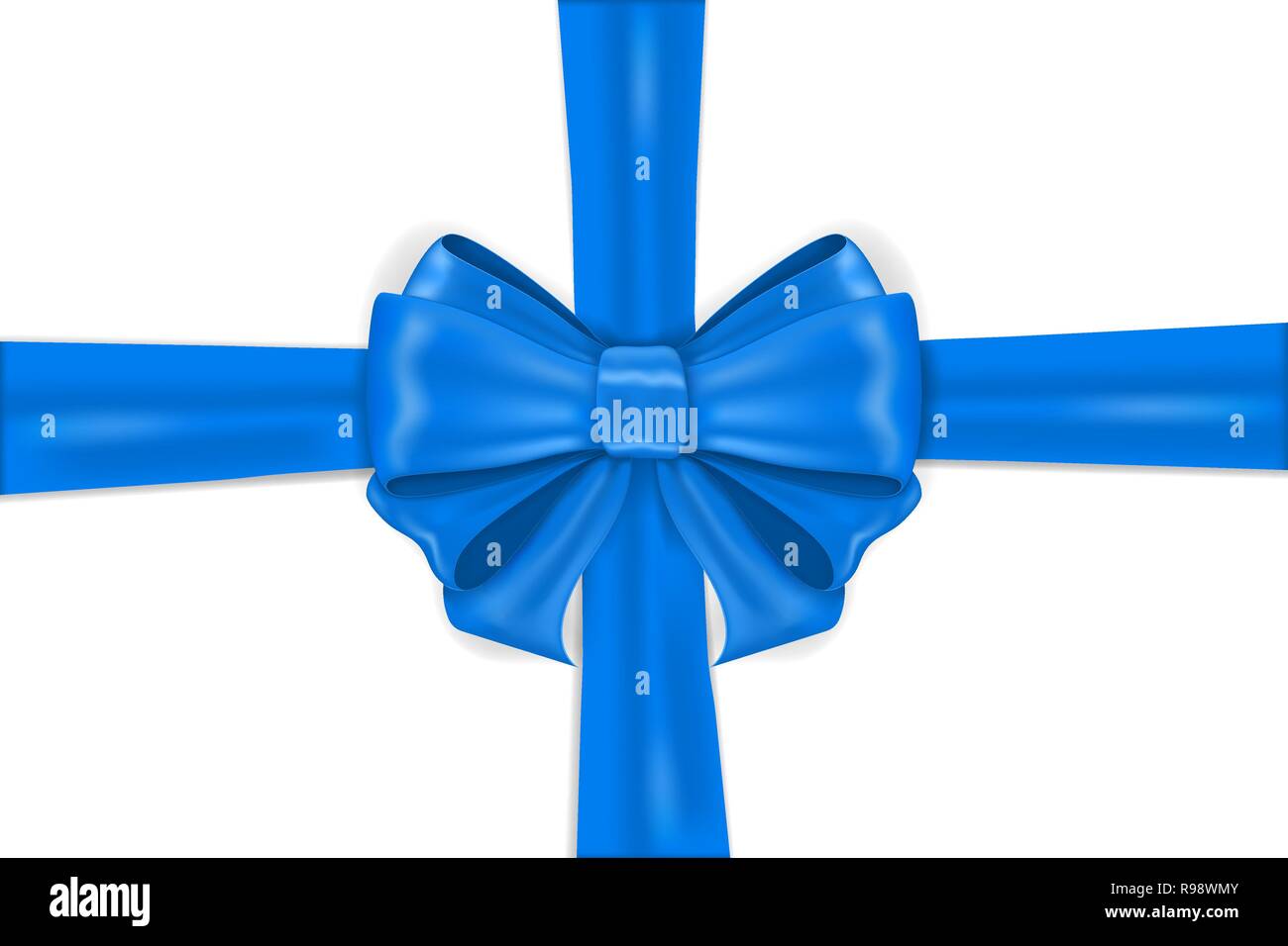 Blue ribbon bow wrapping Stock Vector Image & Art Alamy