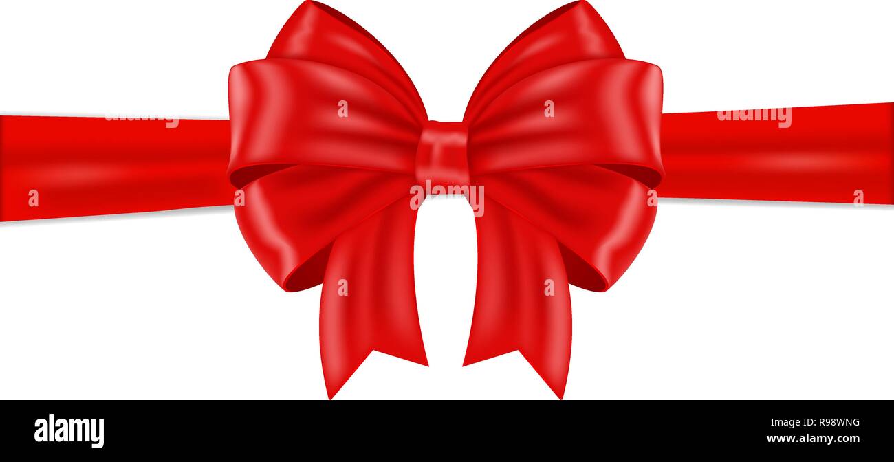Red ribbon bow wrapping Stock Vector Image & Art Alamy