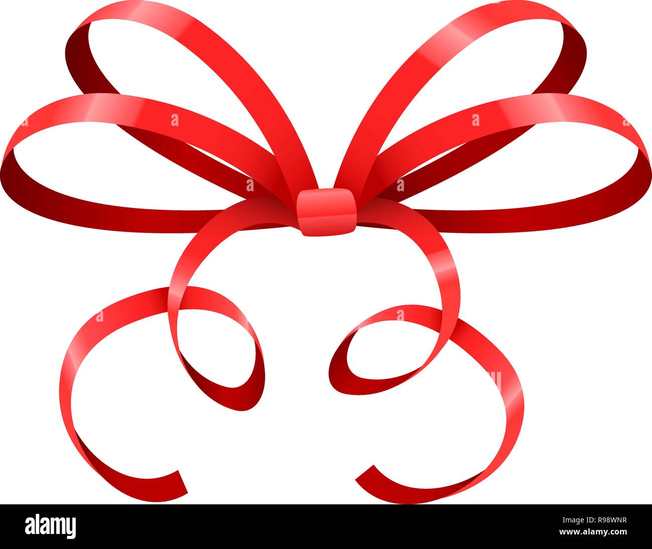 Thin Red Bow With Crossed Ribbon Stock Photo - Download Image Now - Ribbon  - Sewing Item, Thin, Tied Bow - iStock