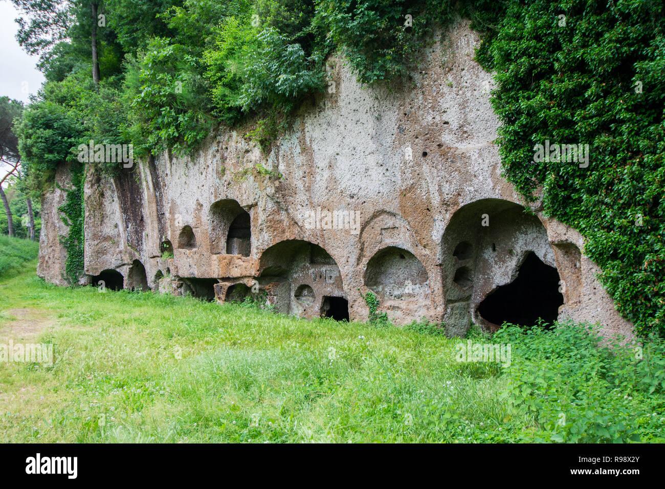 Sutri in Lazio, Italy. Rupestrian necropolis from the Roman period Stock Photo