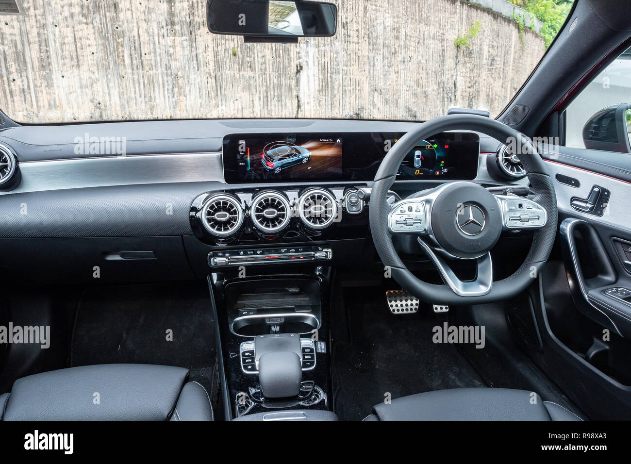 Hong Kong, China Aug 29, 2018 : Mercedes-Benz A200 2018 Interior Aug 29  2018 in Hong Kong Stock Photo - Alamy