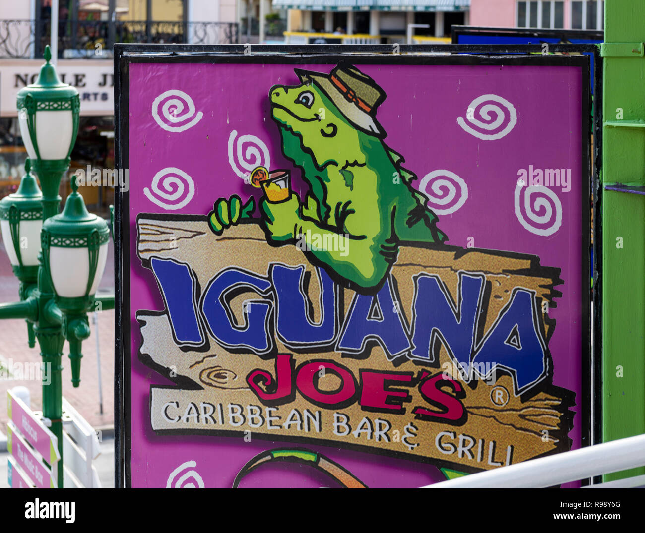 Oranjestad iguana joes caribbean bar hires stock photography and