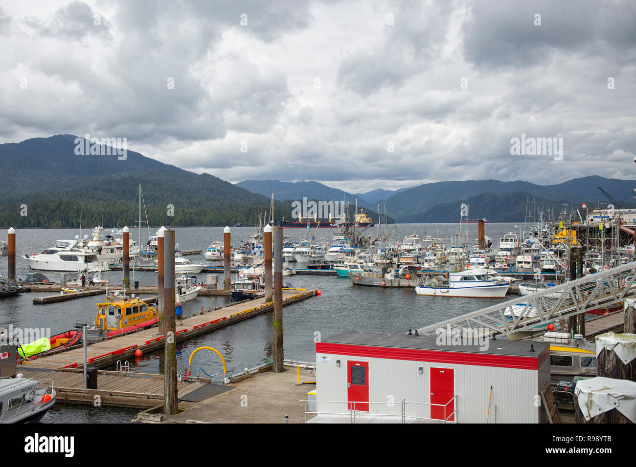 View on Cow Bay,Prince Rupert, BC, Canada Stock Photo