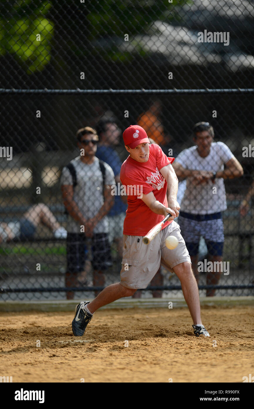 Softball players in Central Park in New York City Stock Photo Alamy