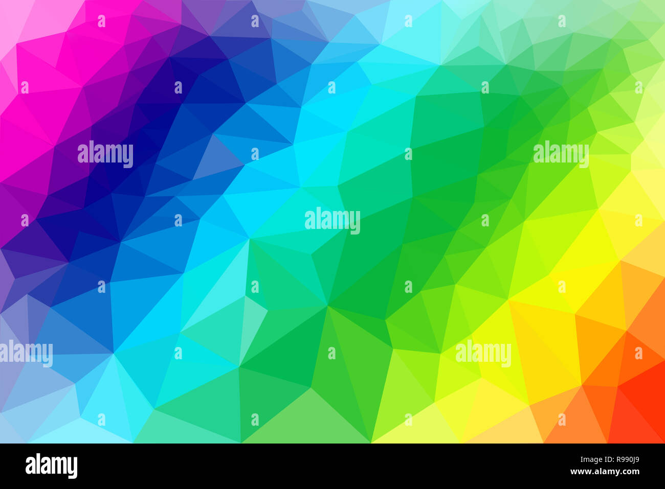 Low Poly abstract background illustration rainbow colours Stock Photo