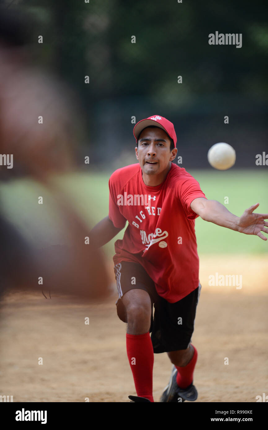 Softball players in Central Park in New York City Stock Photo Alamy