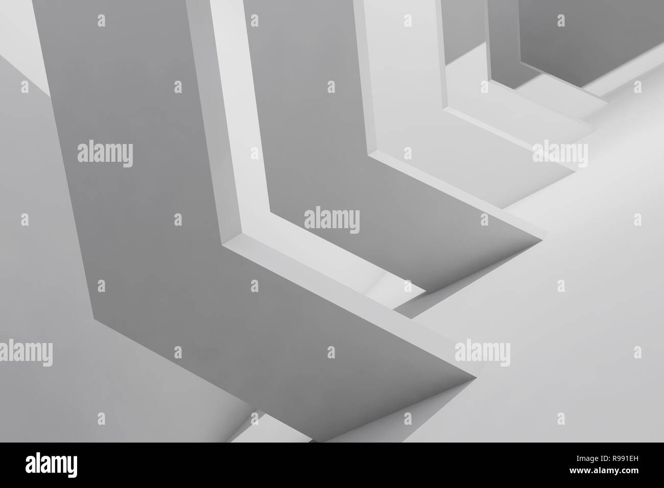 Abstract white interior background. 3d render illustration Stock Photo ...