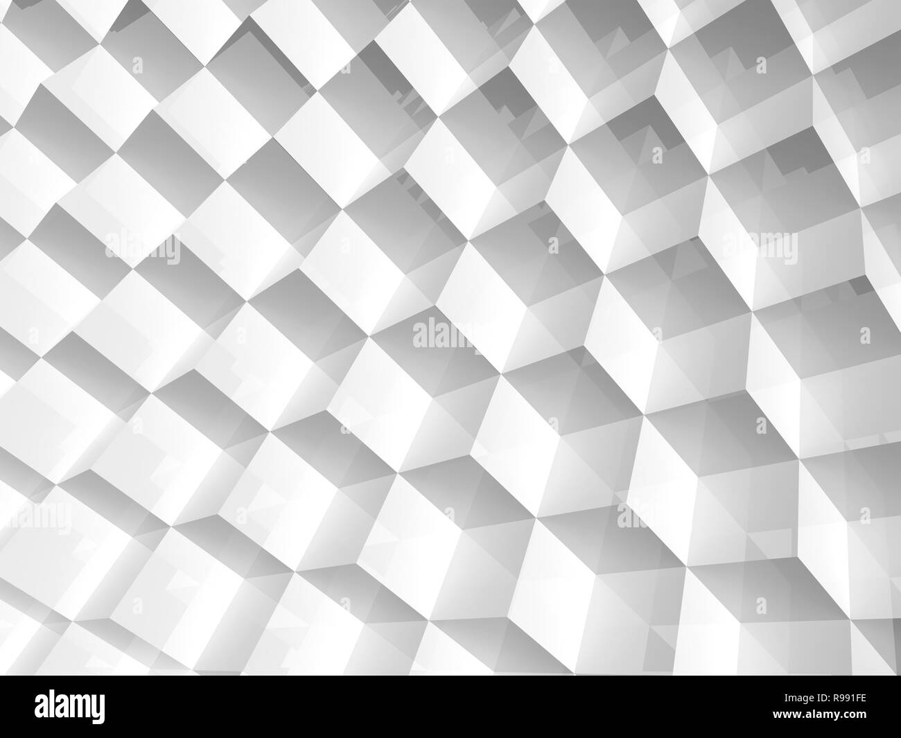 Abstract geometric pattern, digital background with white cubes ...