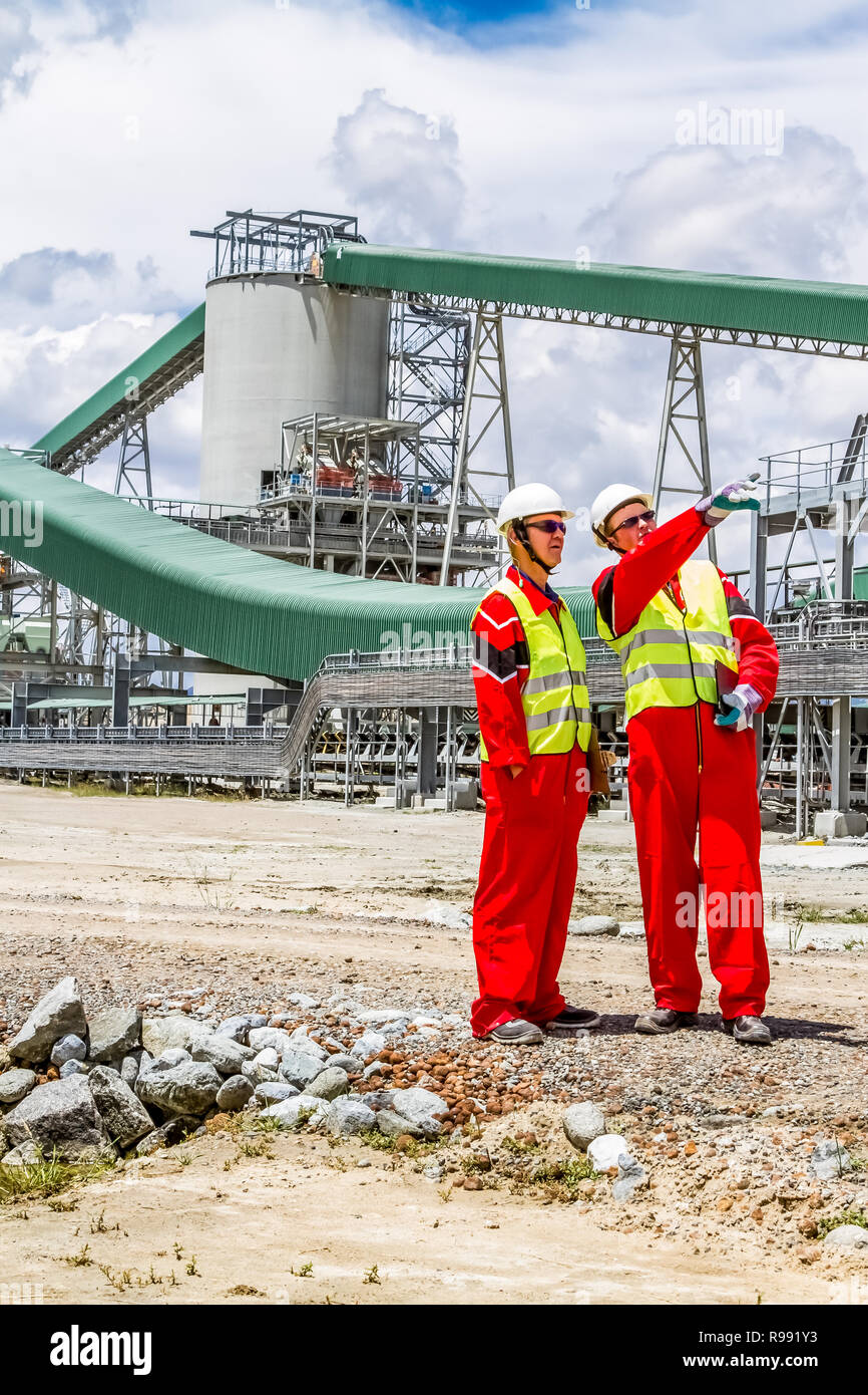 Rustenburg, South Africa, October 15, 2012, Conveyor belt transporting