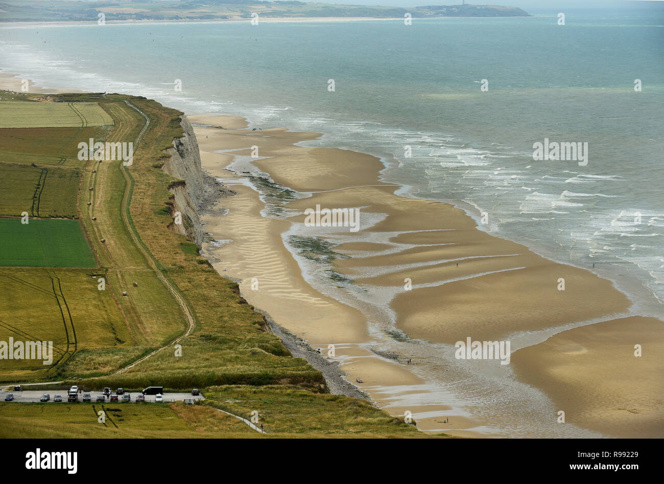 Coastal path and beach Wissant in northern France Stock Photo Alamy