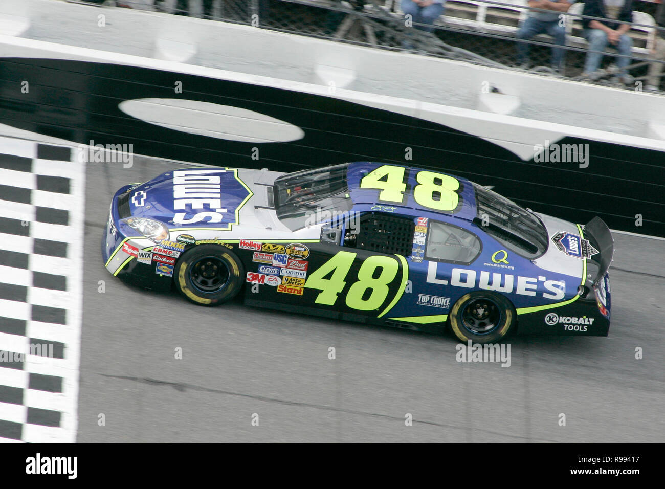 Jimmie Johnson runs his qualifying laps for the Daytona 500 at Daytona International Speedway in