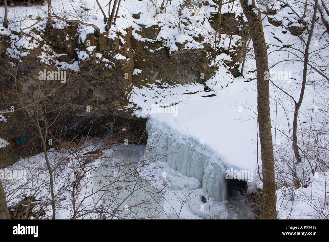 Indian Run Falls in Winter, Dublin, Ohio Stock Photo - Alamy