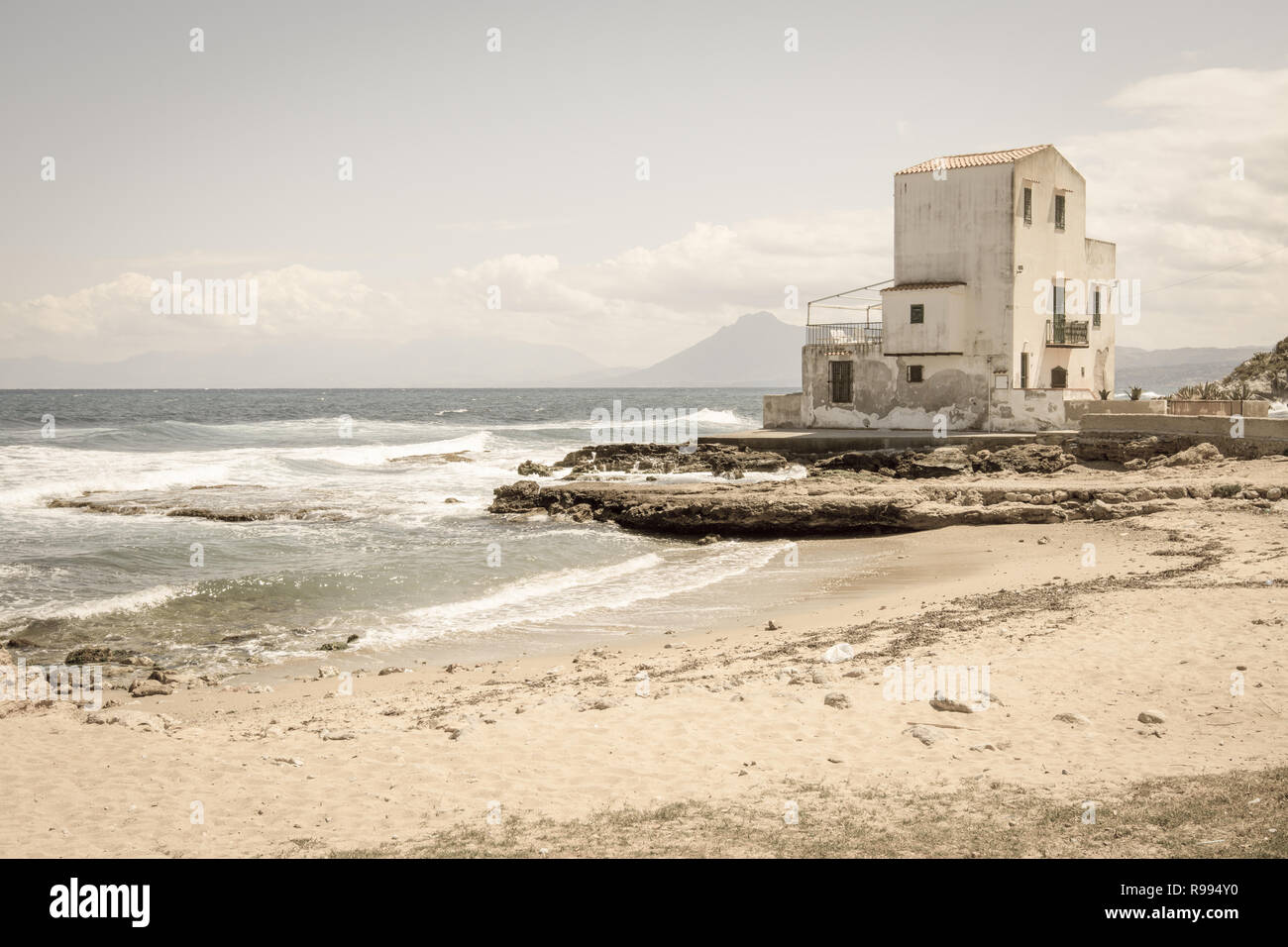 Sant'Elia, in the city of Santa Flavia, Sicily. Ancient maritime ...