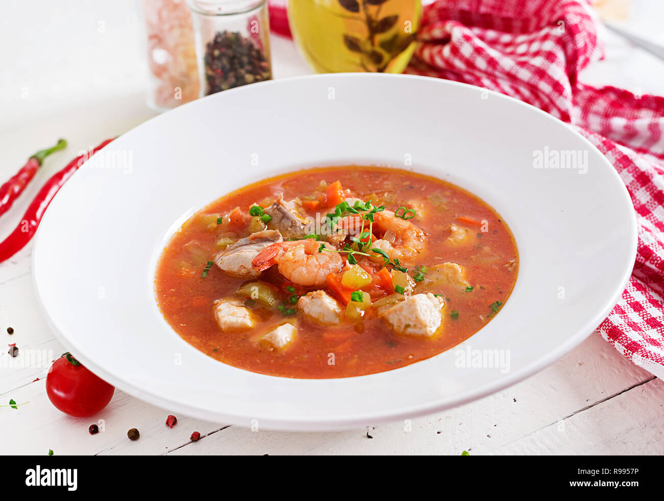 Brazilian food: Moqueca capixaba of fish and bell peppers in spicy ...