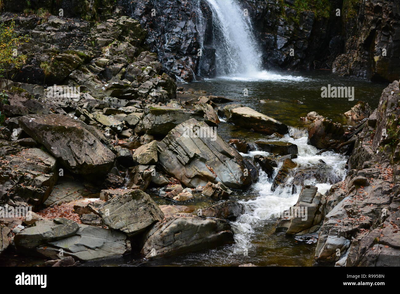 Pistyll Cain Waterfalls, Wales Stock Photo