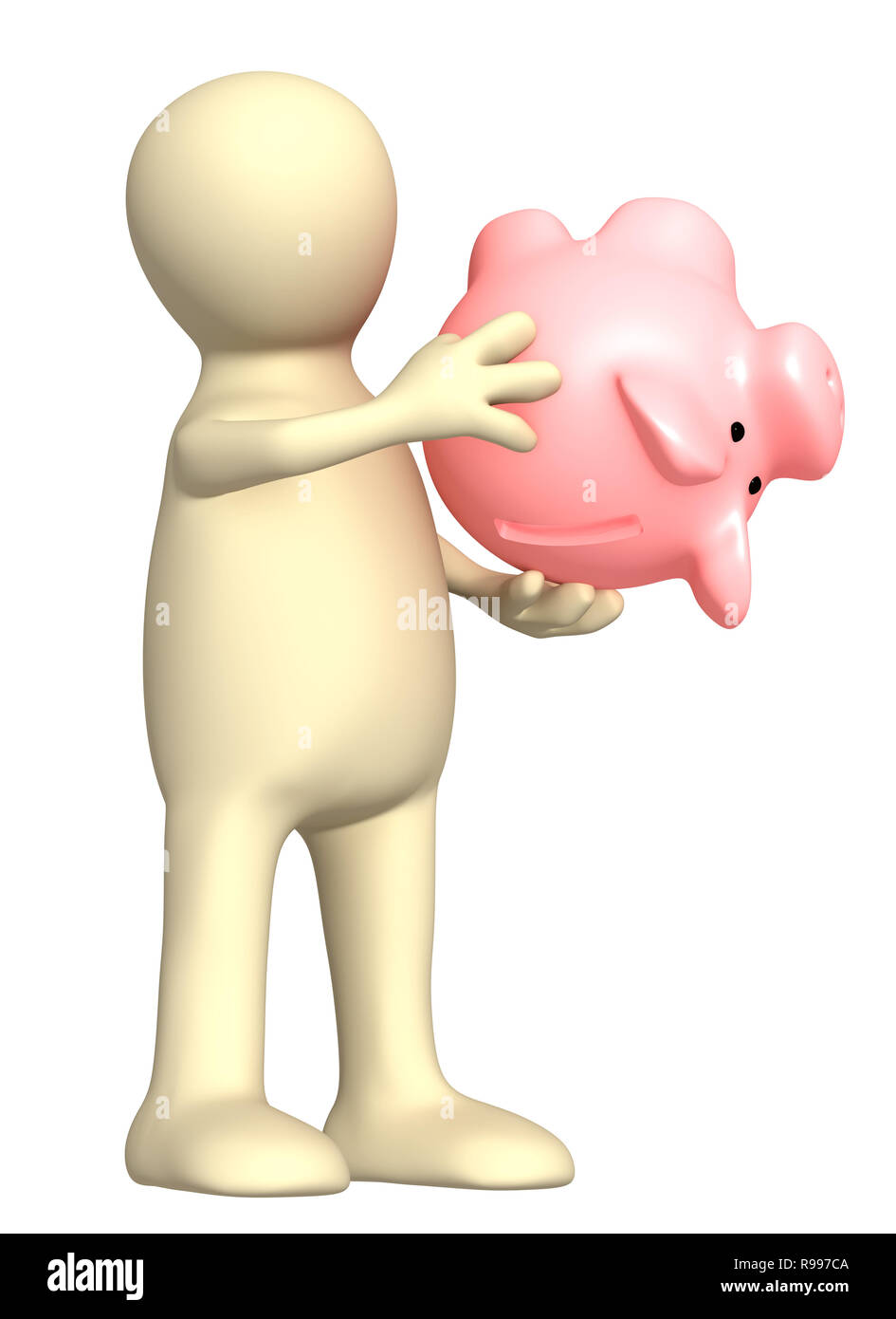 Conceptual image - financial crisis. Puppet with empty piggy bank Stock ...