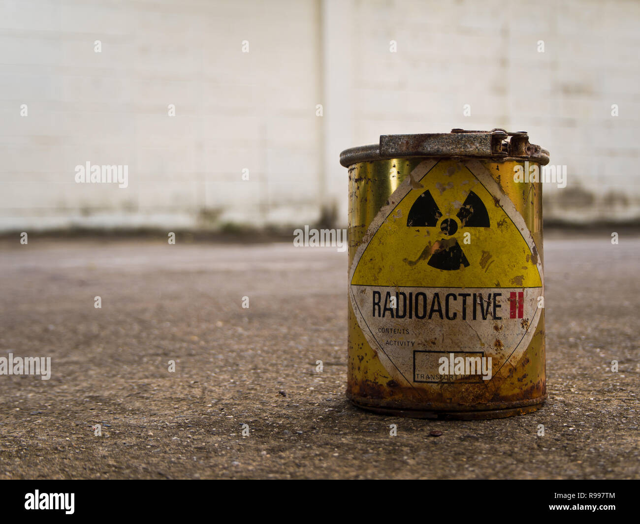 Decay of old Radioactive material container Stock Photo Alamy