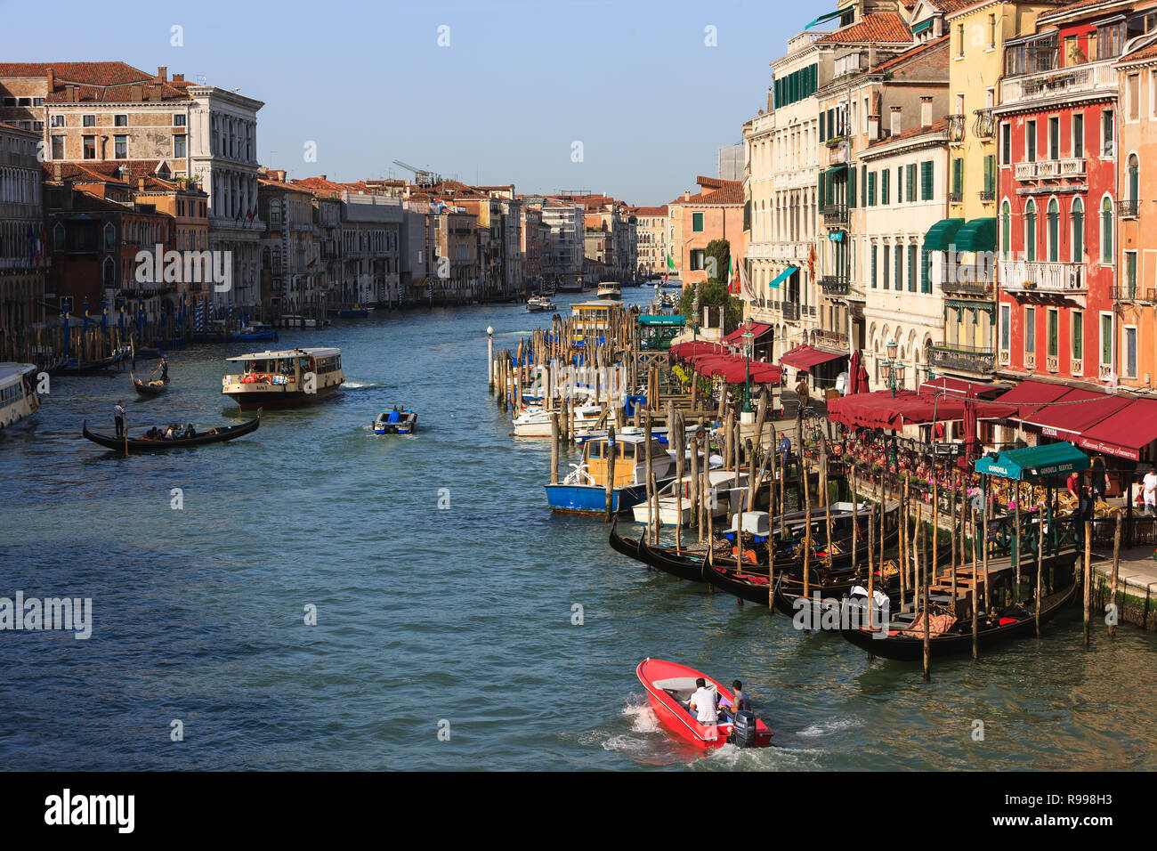 The view on the Grand Canal in Venice from the Rialto Bridge Stock ...