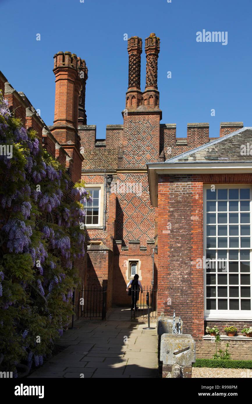 LONDON, UK May 11, 2018. Courtyard at Hampton Court Palace which was
