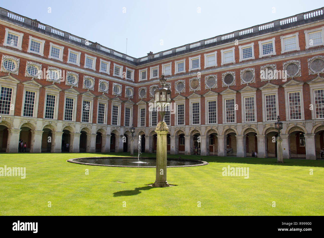 LONDON, UK May 11, 2018. Courtyard at Hampton Court Palace which was