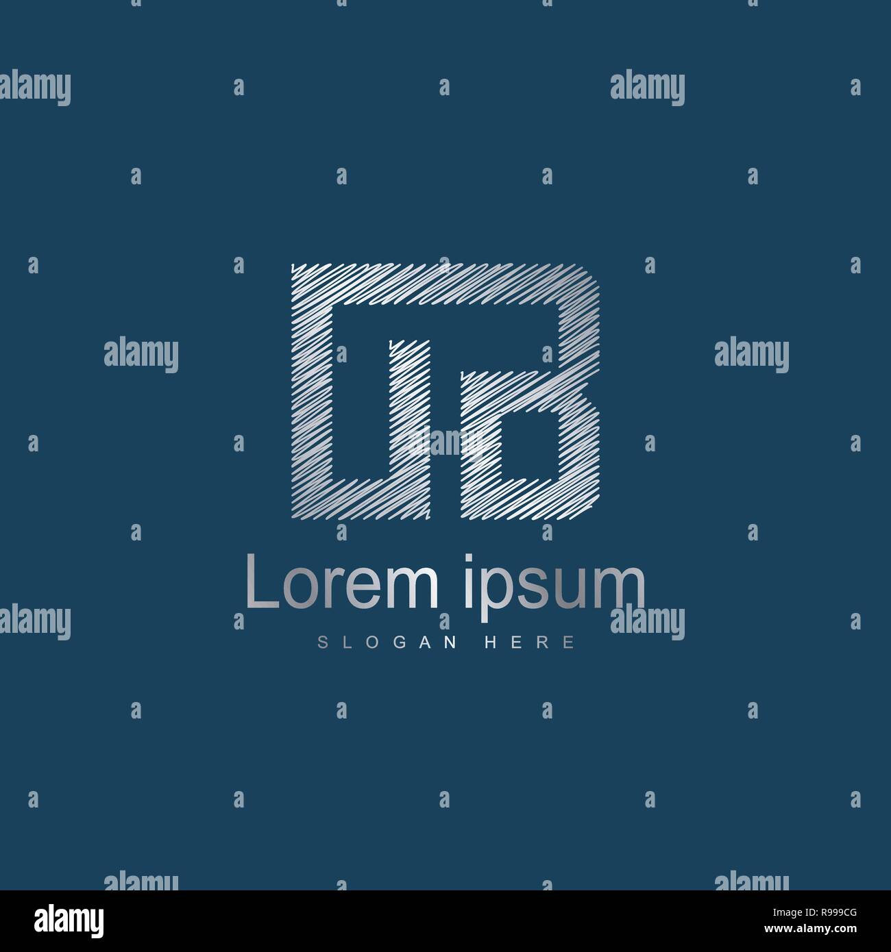 Initial Letter OB Logo Template Vector Design. Silver letter logo Stock Vector
