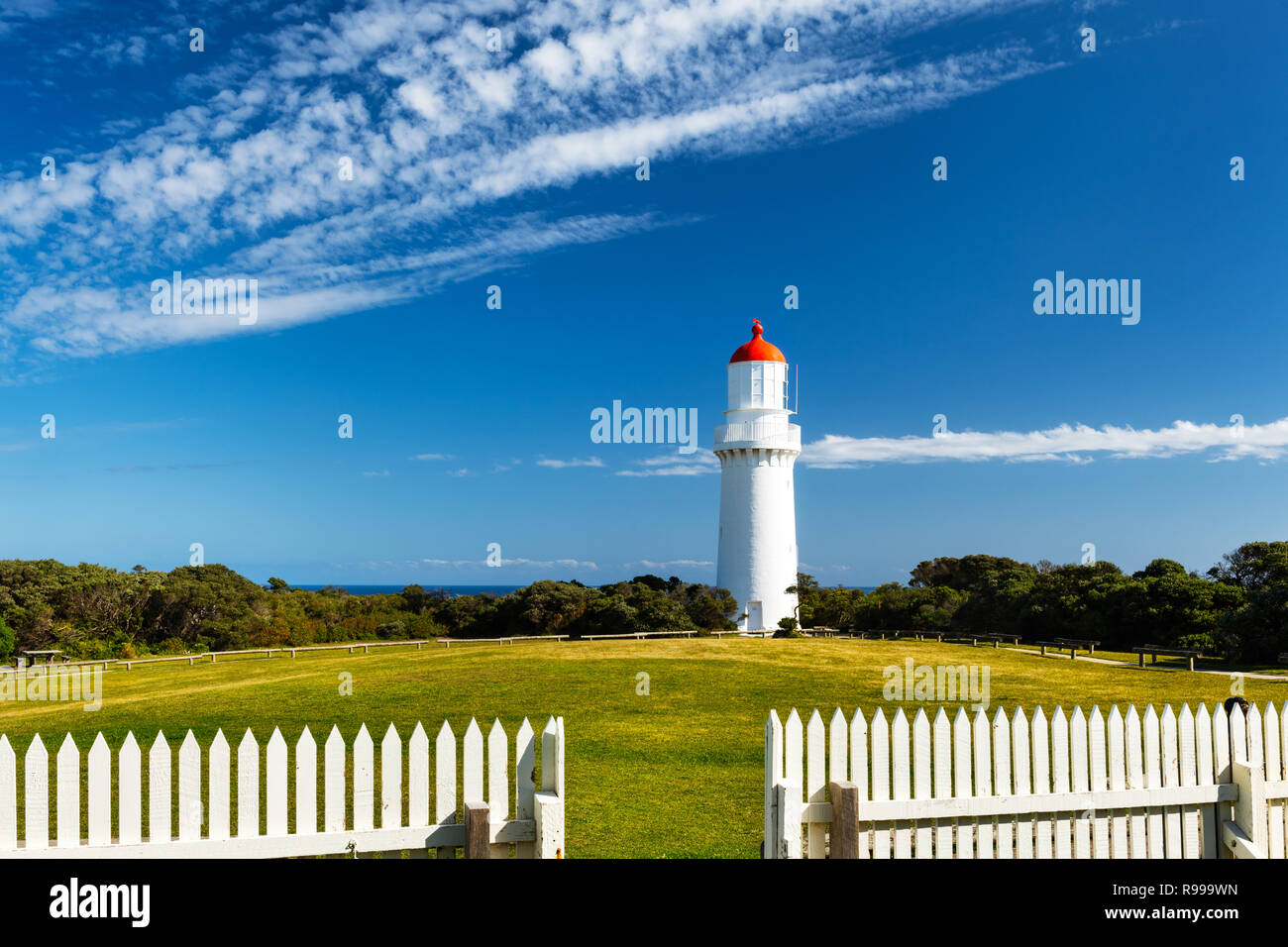 Cape Schanck Lighthouse on Mornington Peninsula. Stock Photo