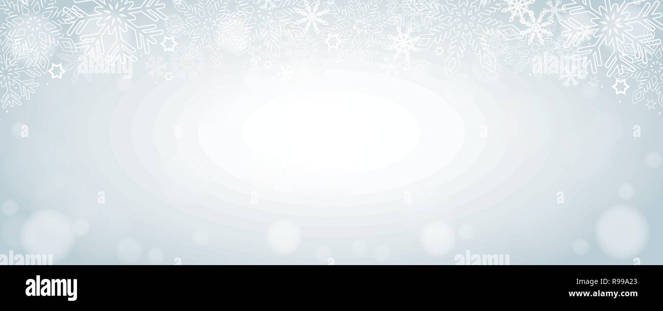 bright snowy winter background with snowflakes vector illustration EPS10 Stock Vector