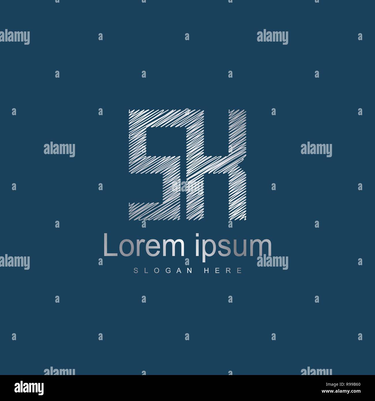 Initial Letter SK Logo Template Vector Design. Silver letter logo Stock ...