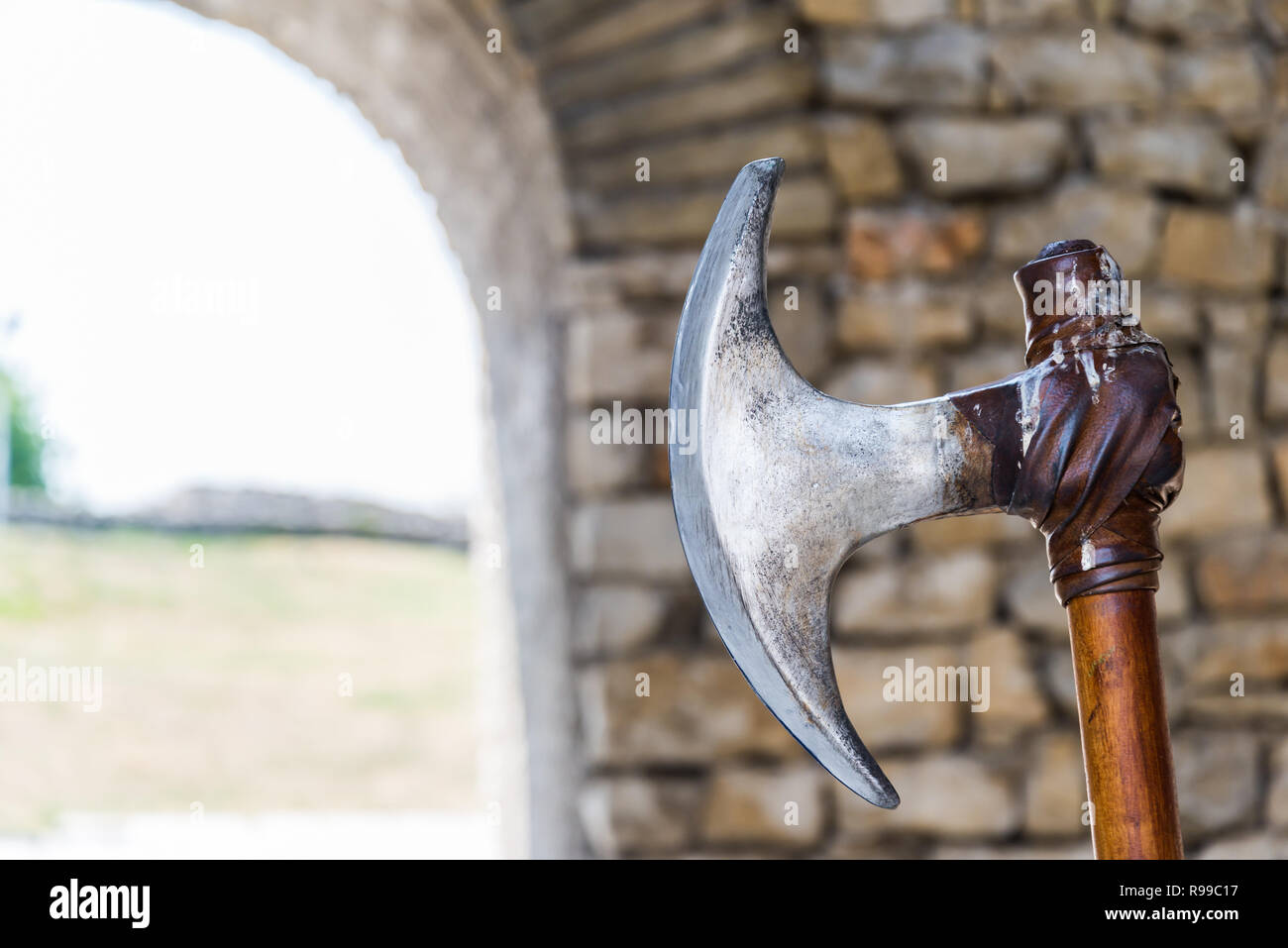 Ancient battle axe Stock Photo
