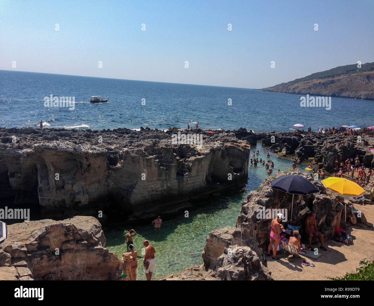 Fun at the sea in Tricase, Apulia - Italy Stock Photo