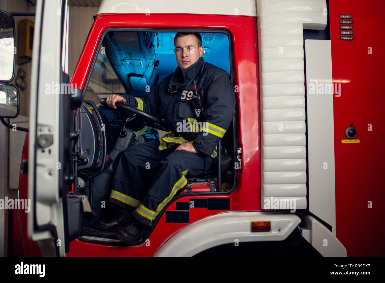 sit on fire truck