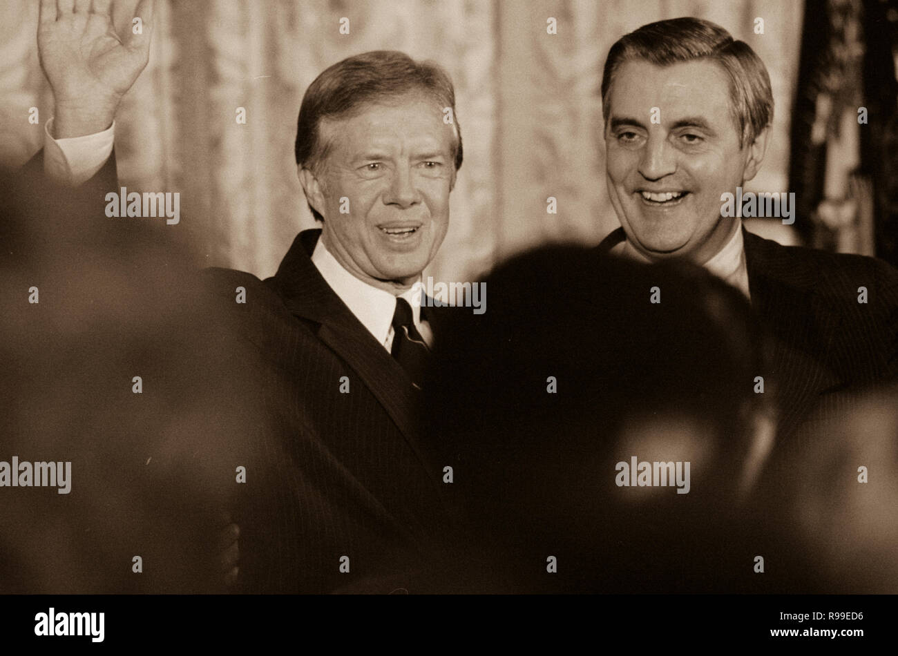 President Jimmy Carter and Vice President Walter Mondale at the White ...