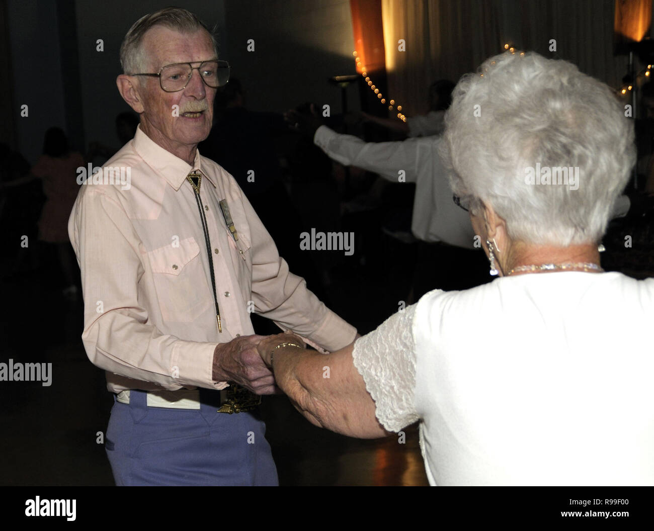older couple square dancing- Bowie, Md Stock Photo