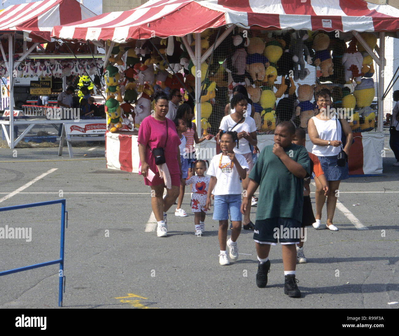 family at a carnival Stock Photo