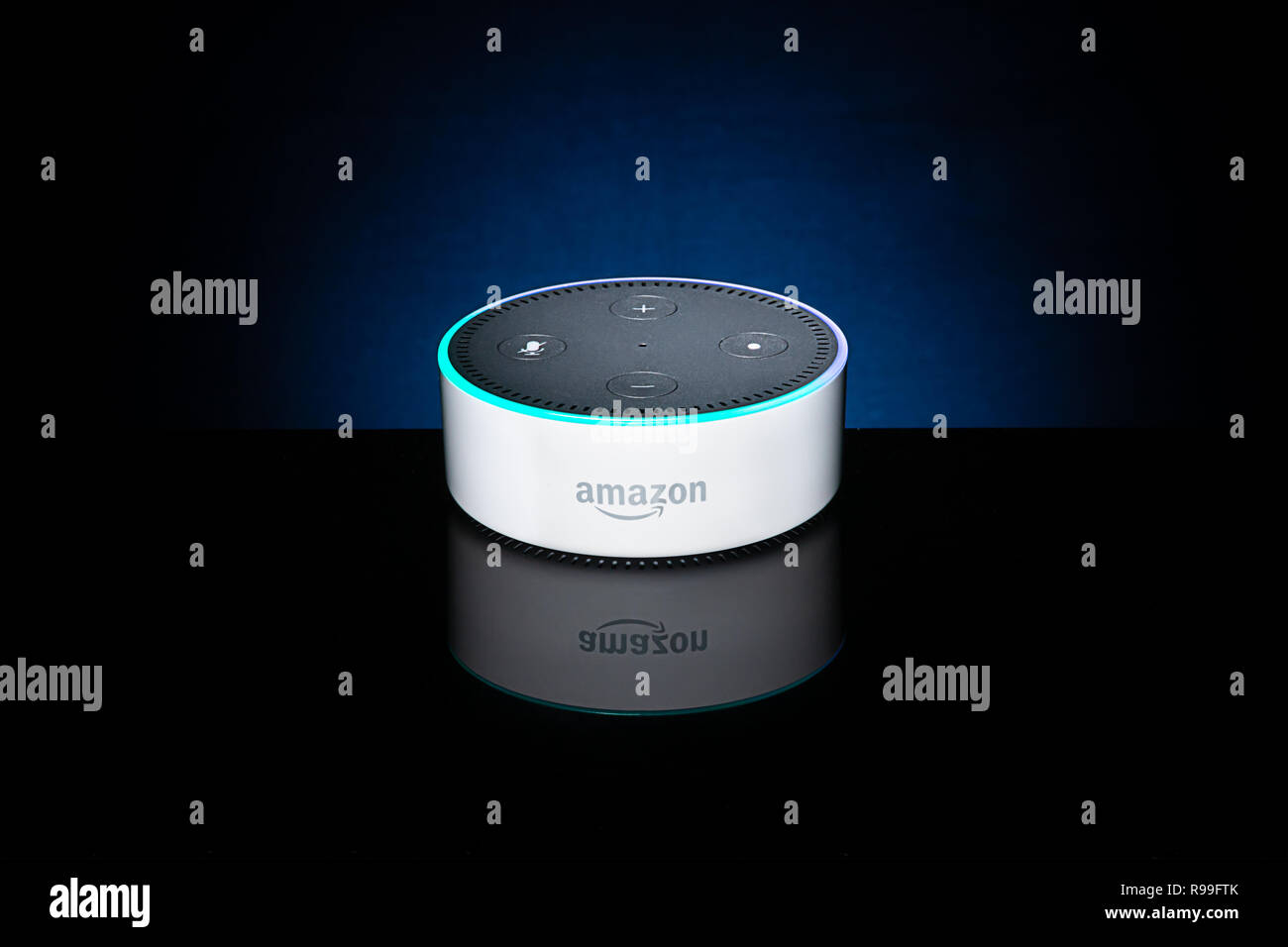 Amazon Echo Dot White Stock Photo