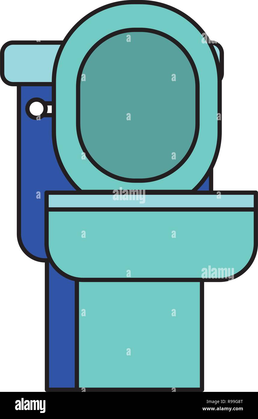 bathroom toilet on white background vector illustration Stock Vector
