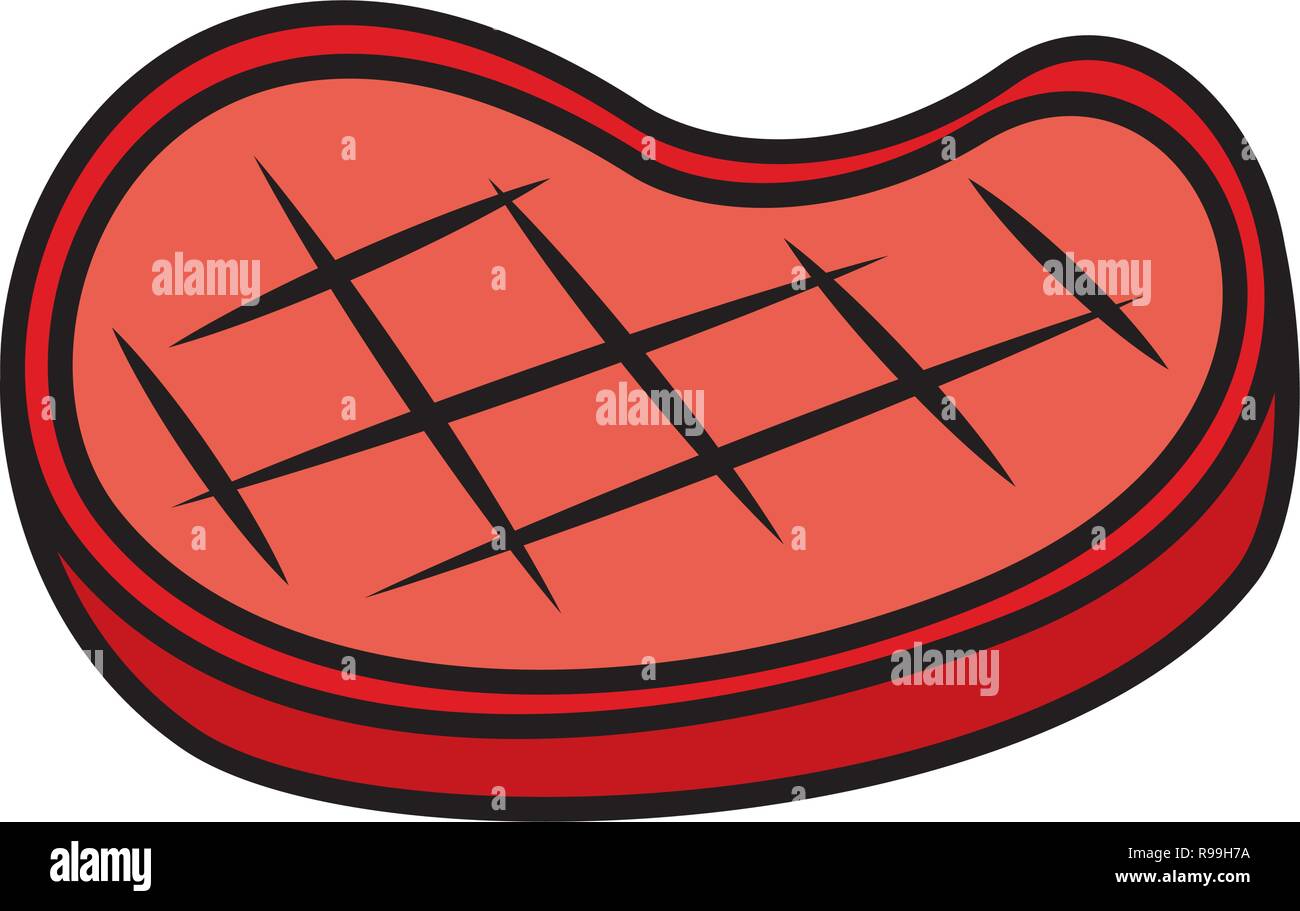 meat steak on white background vector illustration Stock Vector Image ...