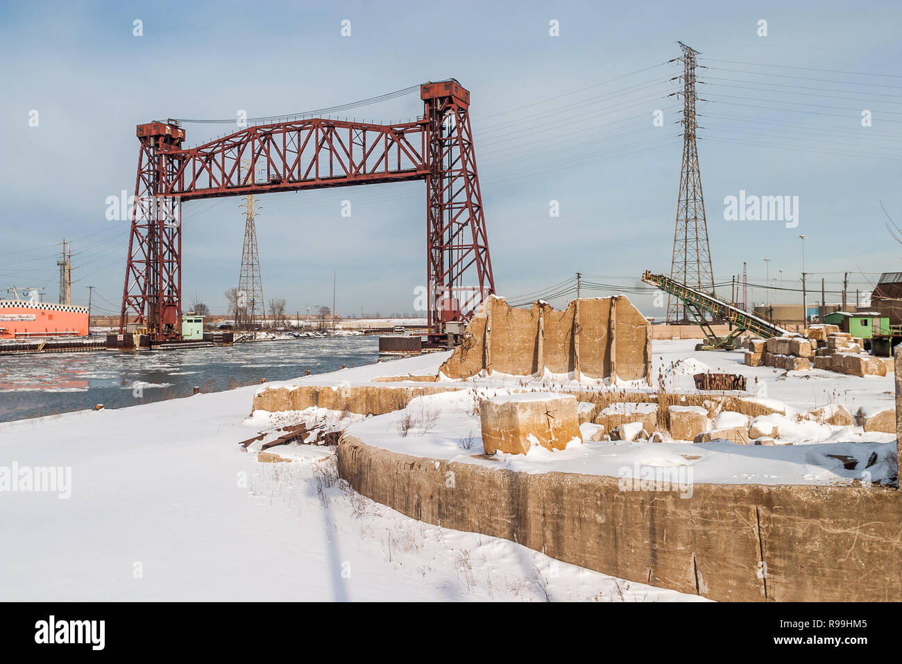 Industrial landscape in Northwest Indiana Stock Photo