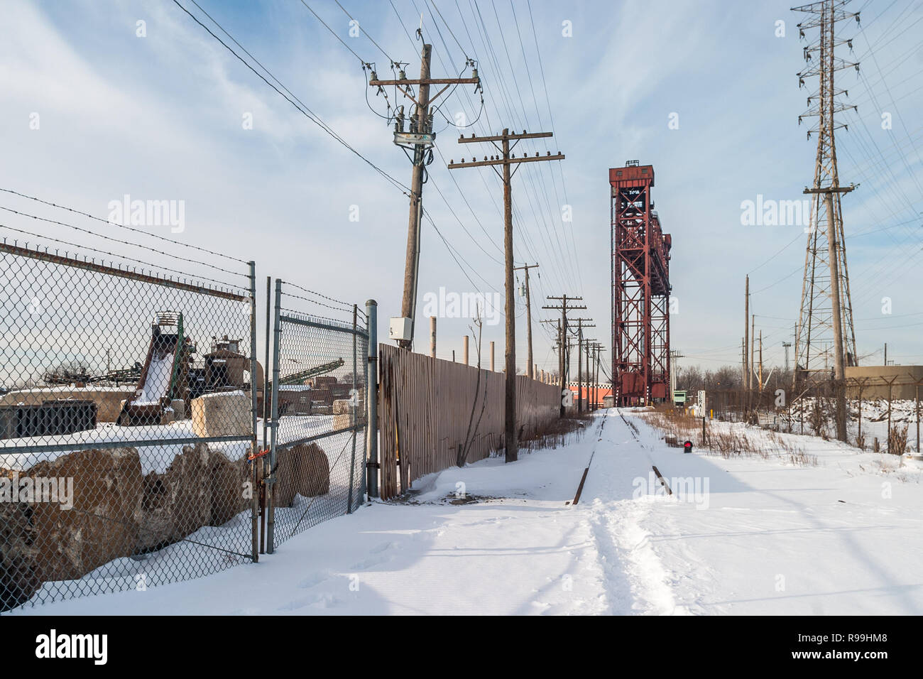 Industrial landscape in Northwest Indiana Stock Photo
