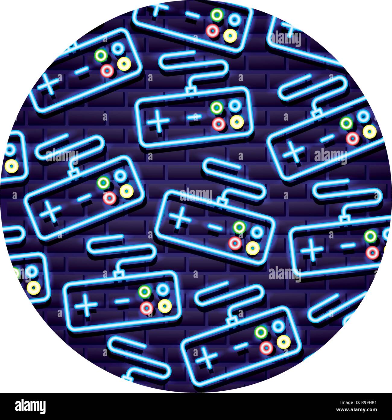 control neon video game background vector illustration Stock Vector ...