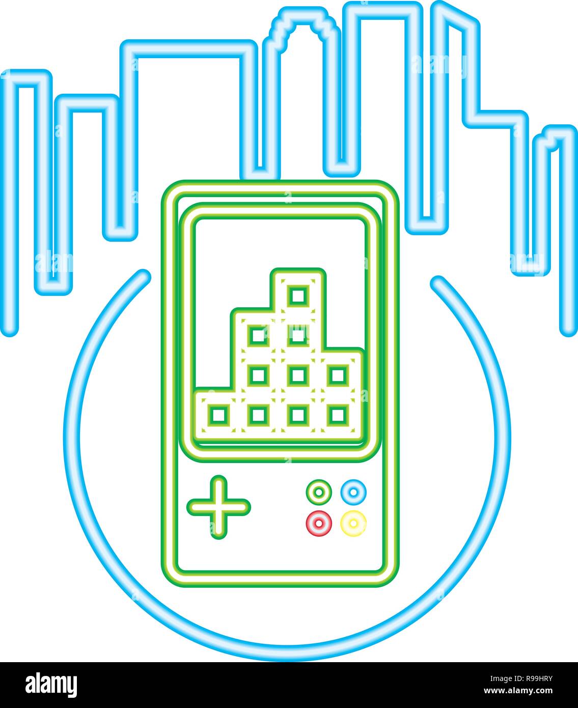 portable console neon video game vector illustration Stock Vector Image ...