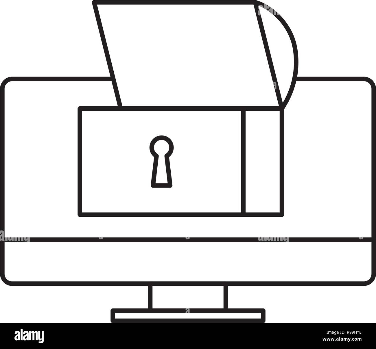 computer and chest video game vector illustration Stock Vector