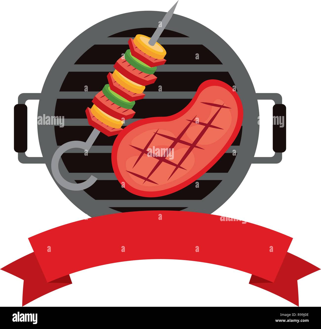 barbecue grill spatula and fork vector illustration Stock Vector Image ...